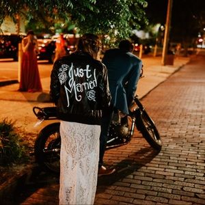 Just Married Faux Leather Jacket
